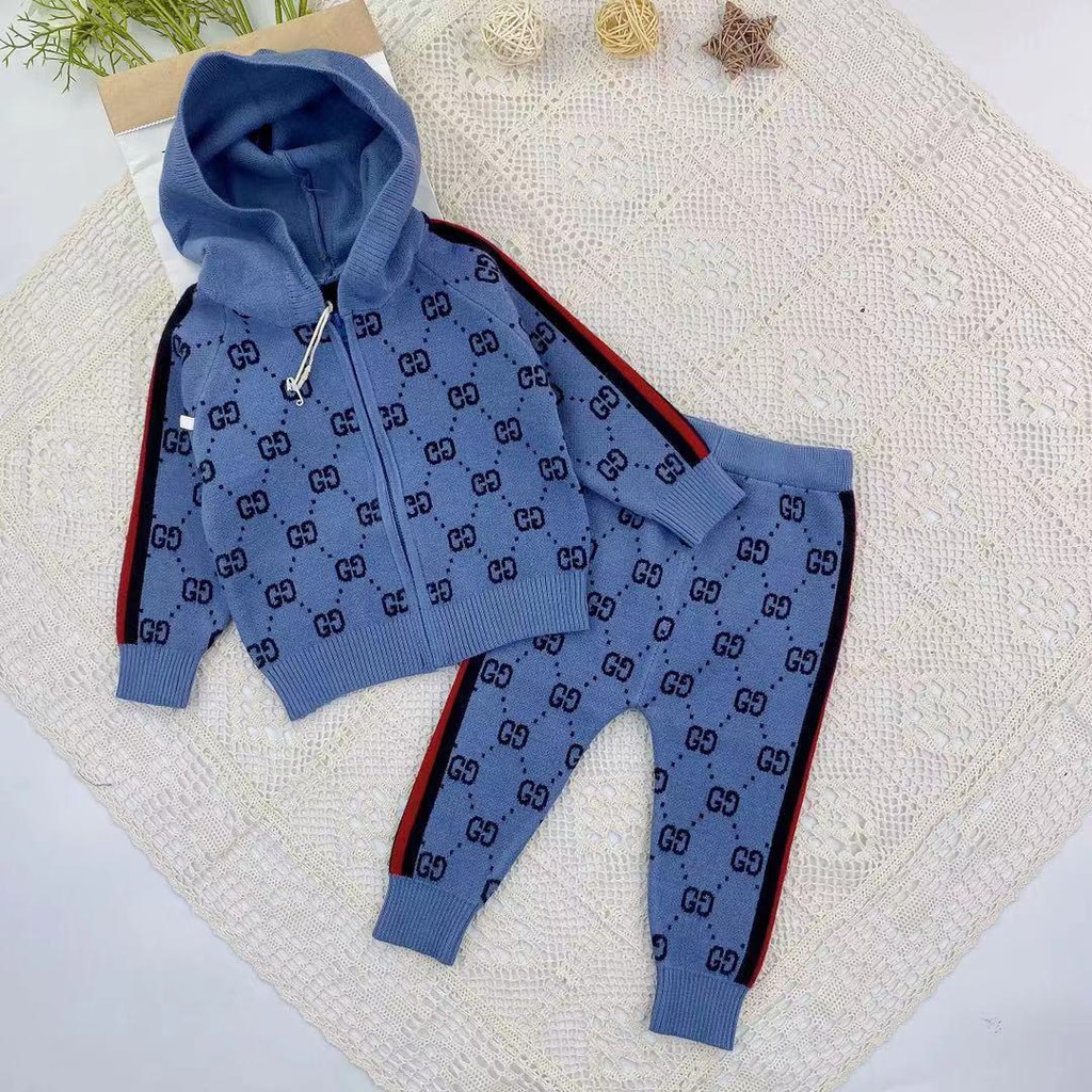 Bộ len cho bé trai từ 1-6 tuổi, chất len 2 lớp cao cấp mềm mịn, áo len có mũ kiểu kéo khóa - HK KIDS (mã 1967)