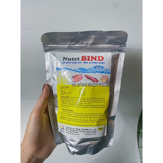 NUTRI BIND KẾT DÍNH TỰ NHIÊN TRỘN TÔM, TIM BÒ THỨC ĂN CHO CÁ 400G