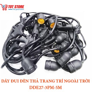 15 đui trong 5 mét Dây đui đèn thả trang trí ngoài trời quán Cafe, nhà hàng, thả cây -chưa bóng