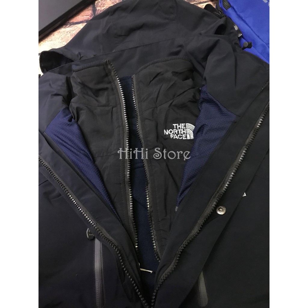 [BIG SALE SIZE S] áo 3 lớp the north face lót nỉ tháo rời MÀU FULL ĐEN