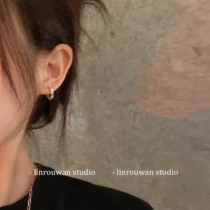 【kifli】Khuyên Tai Vòng Đính Đá Zircon Cao Cấp Thiết Kế Niche Cá Tính Dành Cho Nữ