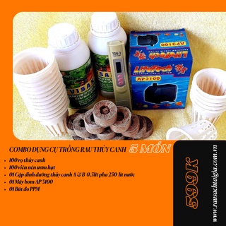 COMBO DỤNG CỤ TRỒNG RAU THỦY CANH 5 MÓN