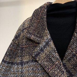 áo khoác dạ blazer kẻ siêu dày