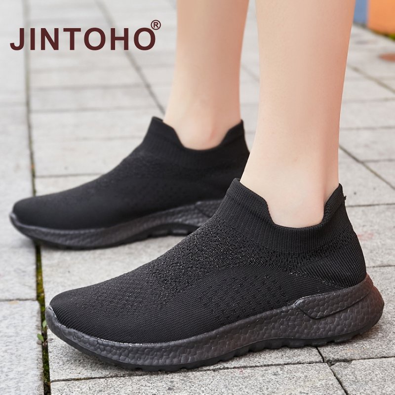 Giày Thể Thao Chạy Bộ Dạng Vớ Màu Đen Siêu Nhẹ 4 Màu Tùy Chọn Unisex