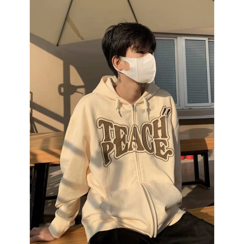 Áo khoác nỉ bông TEACH hoodie zip unisex nam nữ