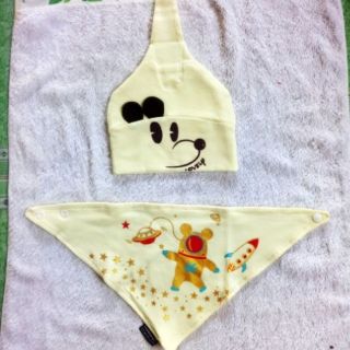 set mũ cotton kèm yếm gấu họ