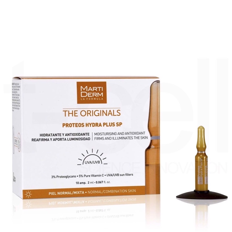 Martiderm the originals proteos hydra plus SP ampoule dưỡng ẩm, làm săn chắc & ngừa lão hoá da ban ngày