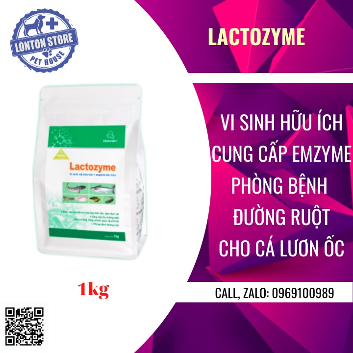 VEMEDIM Lactozyme cá, hỗn hợp dạng bột chứa vi sinh vật hữu ích và enzyme tiêu hóa cho cá, gói 1kg - Lonton store