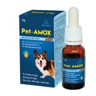 Pet amox hỗ trợ đường hô hấp mãn tính và tiêu chảy ở chó mèo, huyễn dịch uống