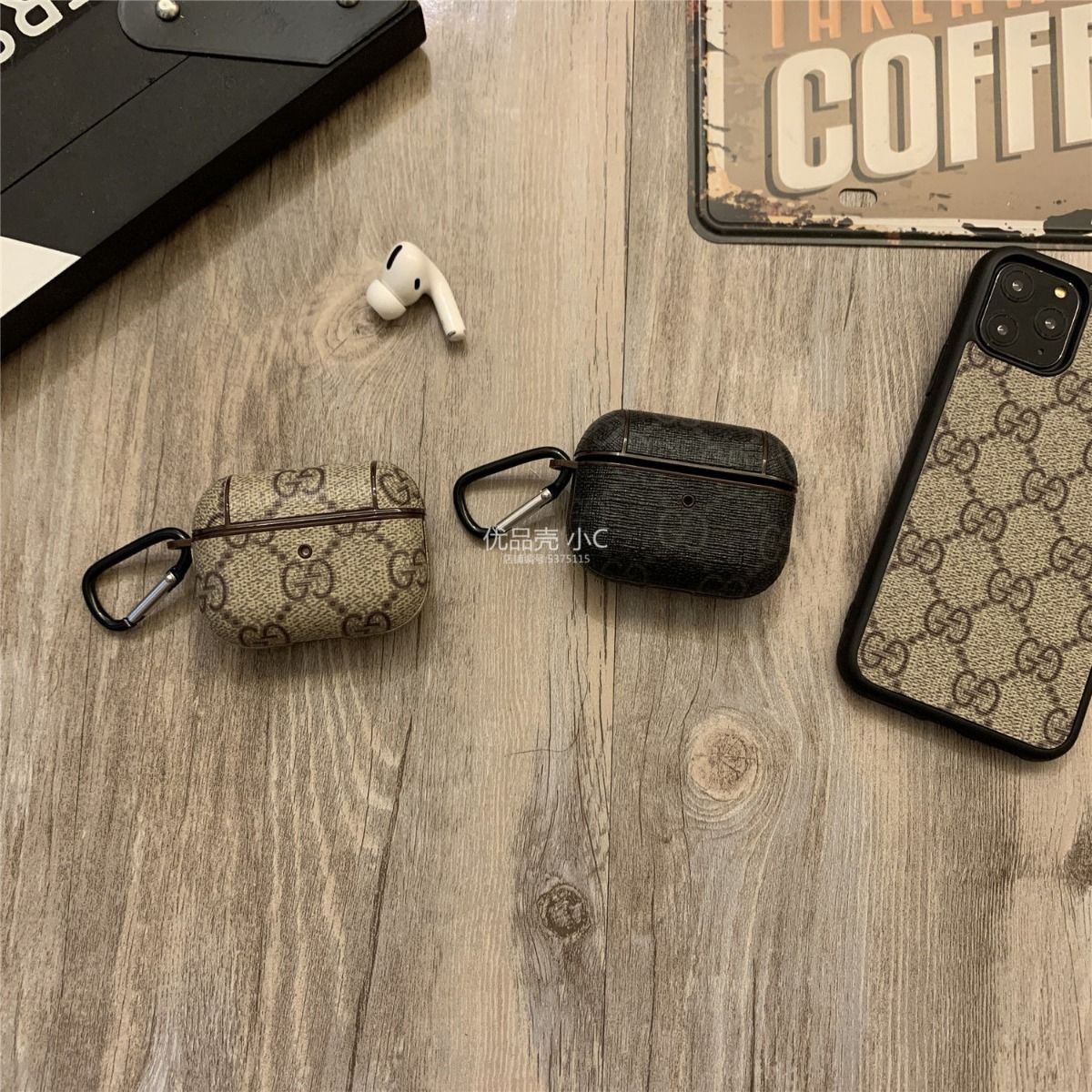 Vỏ bảo vệ hộp sạc tai nghe không dây Apple AirPods 1 2 Pro họa tiết Gucci sang trọng