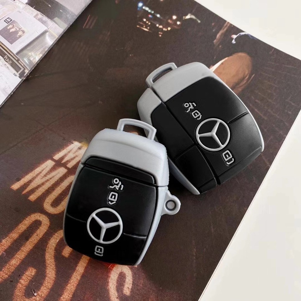 Vỏ Bảo Vệ Hộp Sạc Tai Nghe Airpod 1 2 3 pro Bằng Silicon Mềm Hình Chìa Khóa Xe Hơi 3D Thời Trang