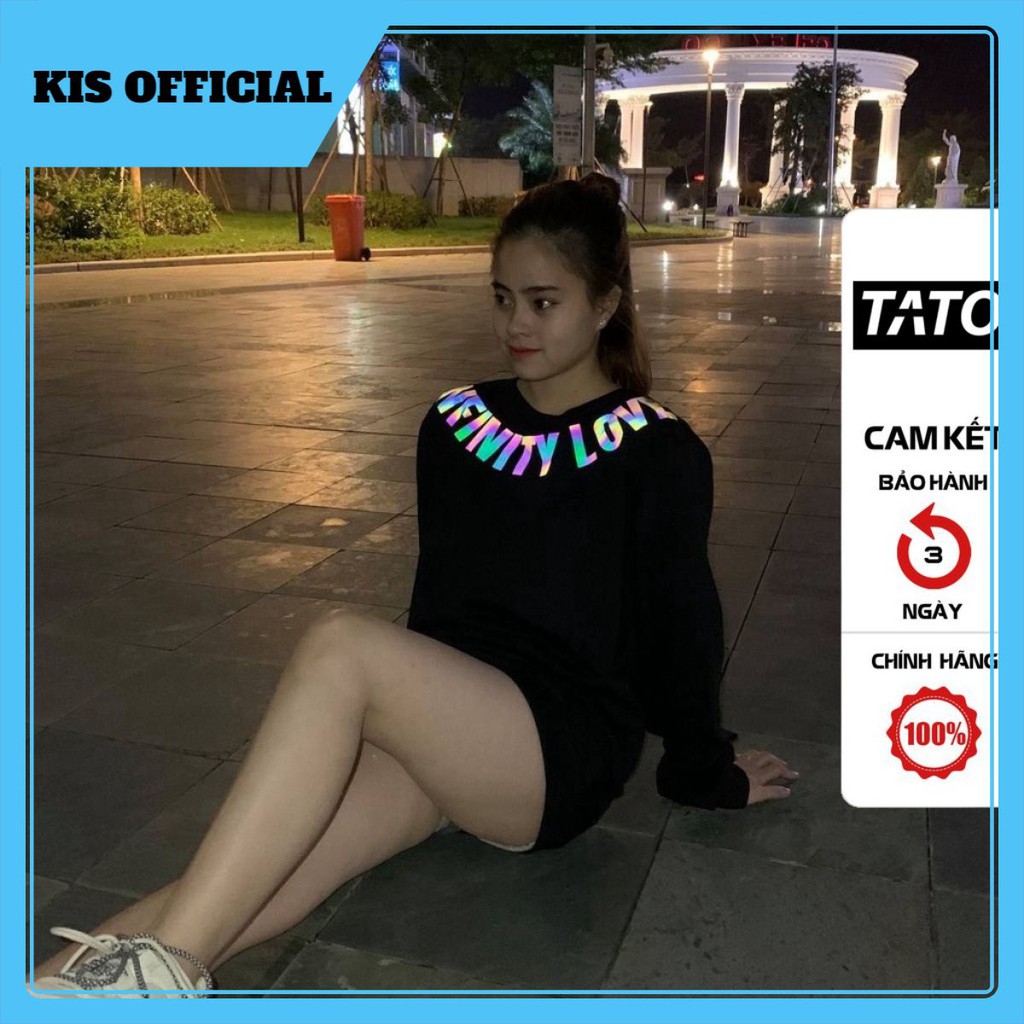 Áo Sweatrer IF.T in chữ Infinity Love Phản Quang 7 màu Áo nỉ Dài tay Unisex in hiệu ứng Hologram TATO_OFFICIAL