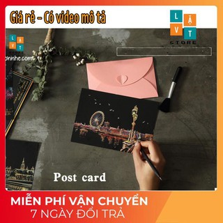 [Mua Deal 1K] Tranh Cạo Bộ Bưu Thiếp 4 tấm khổ A5 chủ đề Bầu trời đêm thế giới