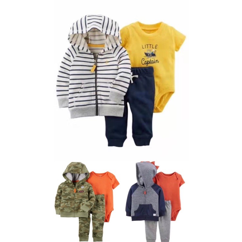 bộ quần áo cartes bé trai 3 chi tiết sz 3-24m