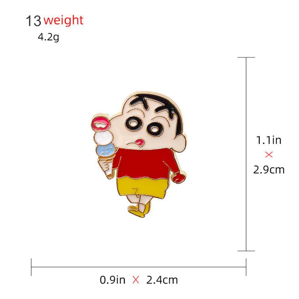 Ghim Cài Áo Bằng Kim Loại Tráng Men Hình Cậu Bé Bút Chì Dùng Hóa Trang