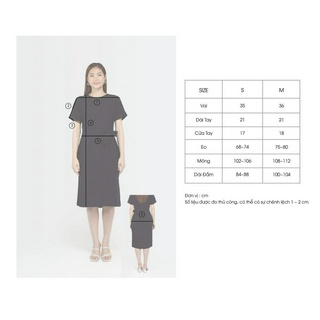 Đầm Suông Thắt Eo E.studio Lụa Cát (*Navy)
