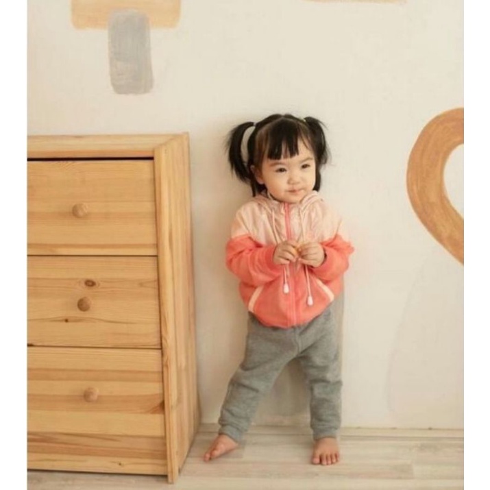 Lil  - Áo khoác gió 2 lớp phối màu mũ áo