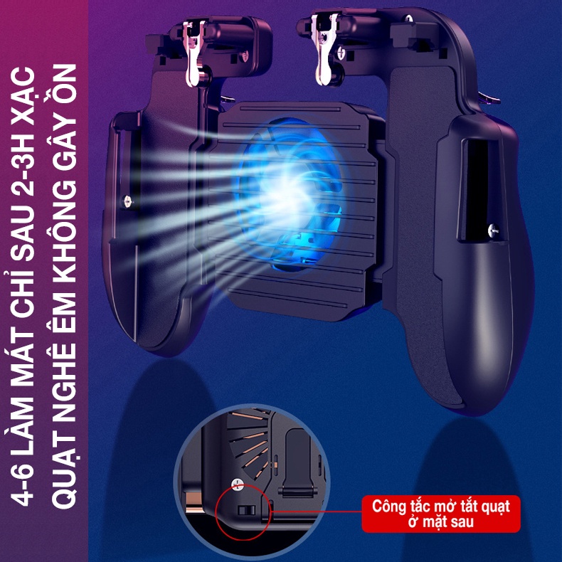 Tay cầm chơi game Pubg, Feefire Mobile H5 extra tích hợp pin tích điện