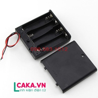 Hộp PIN AA 4 PIN Có nắp có công tắc