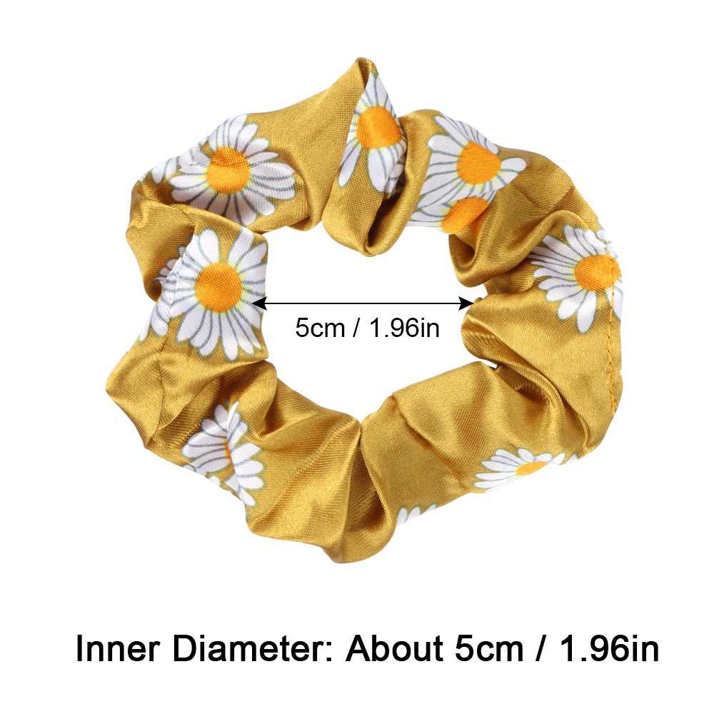 Dây Cột Tóc Cao Su Co Giãn In Hình Hoa Cúc Nhiều Màu Thời Trang Cho Nữ