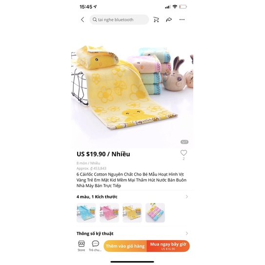 Khăn mặt cotton hình thú 25x50cm