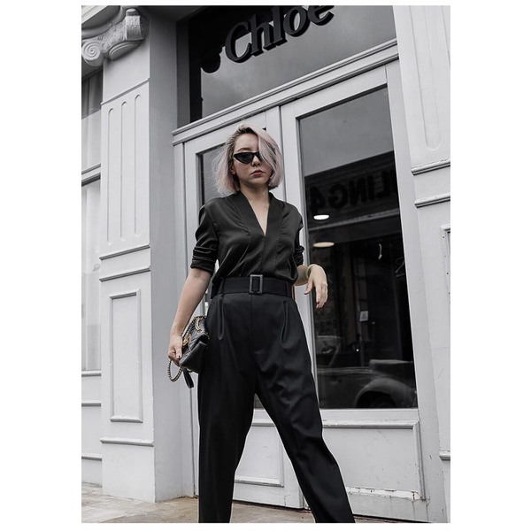 Áo sơ mi nữ lụa satin thiết kế tay lỡ cổ V Gemmi fashion, AS658