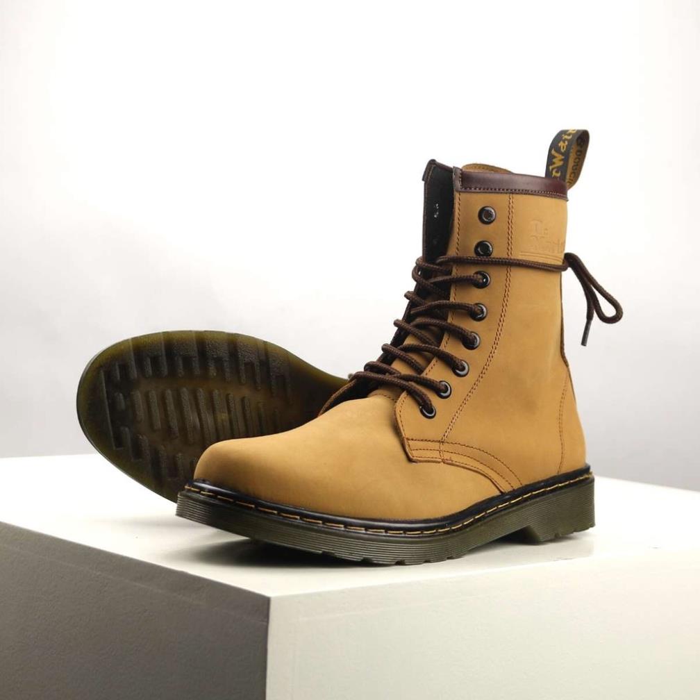 Giày Boots cao cổ Dr.1460 Nubuck vàng (Da Bò búc) size 35-> 44 Lucas Shoes bảo hành 1 năm 🚼
