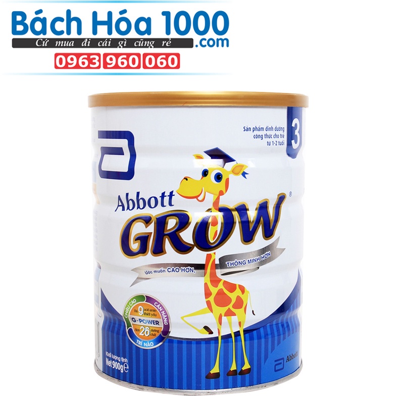 Sữa bột Abbot grow 1,4,3+ lon 900g - Giúp trẻ tăng trưởng chiều cao