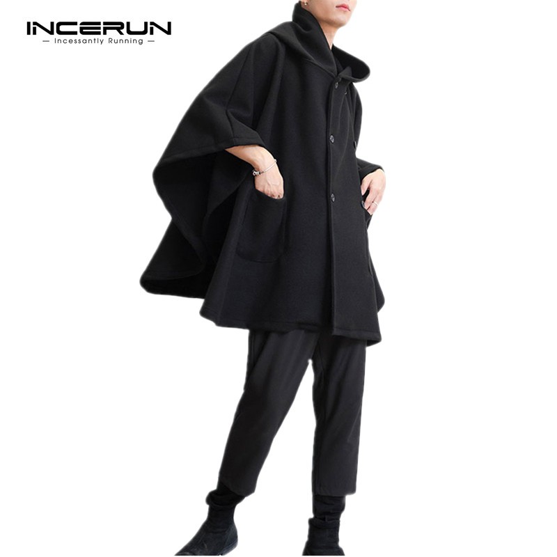 INCERUN Áo Hoodie Tay Lửng Thời Trang Cá Tính Cho Nam