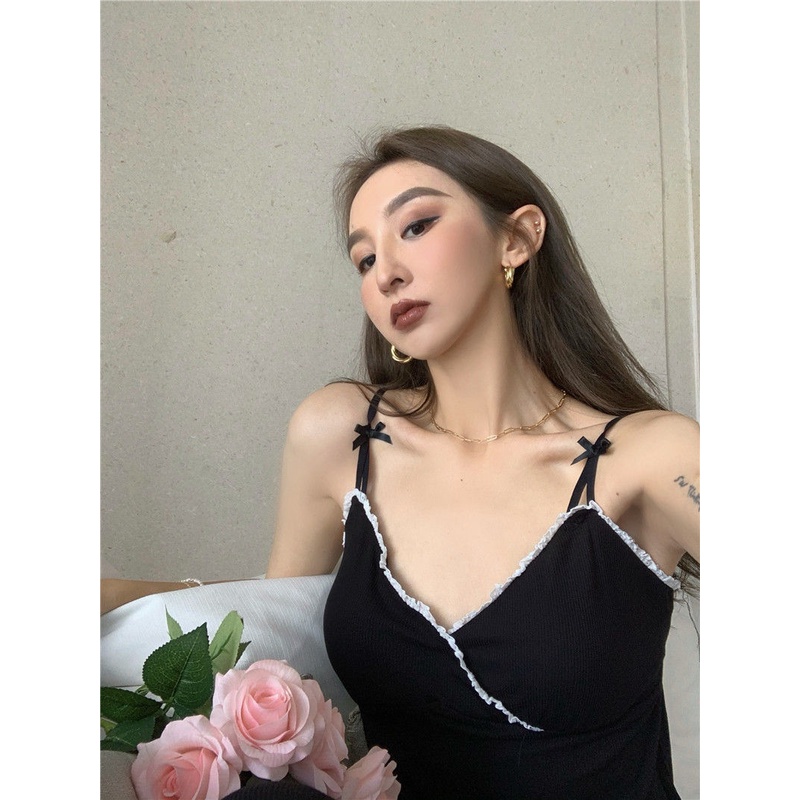 Bộ đồ ngủ vải lụa tay dài có mút ngực thời trang xuân thu cho nữ