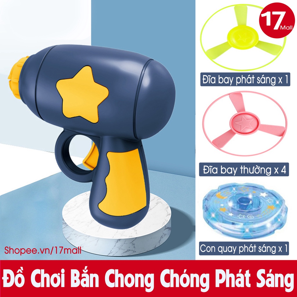 Đồ chơi bắn chong chóng, đĩa bay phát sáng nhiều màu sắc cho bé yêu Hương Gia Hân shop