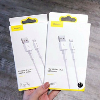 Cáp sạc nhanh siêu bền baseus mini white cổng type c, lightning/ micro usb