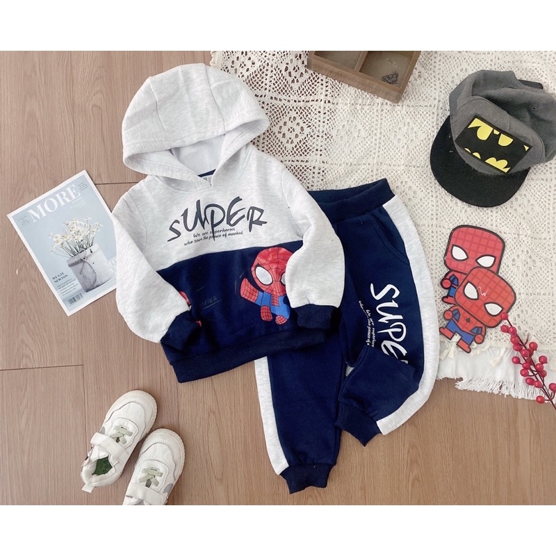 Bộ nỉ Spiderman người nhện HM xuất bé trai