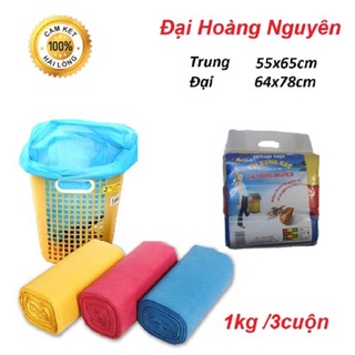 Combo 3 cuộn túi đựng rác đại hoàng nguyên 1kg trung- tiểu - đại.