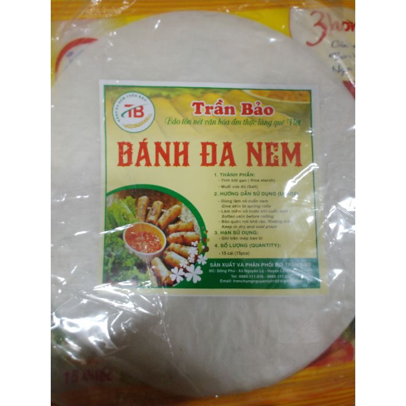 5 tệp Bánh đa nem làng Chều - Lý Nhân, Hà Nam, 15c (gói trắng)