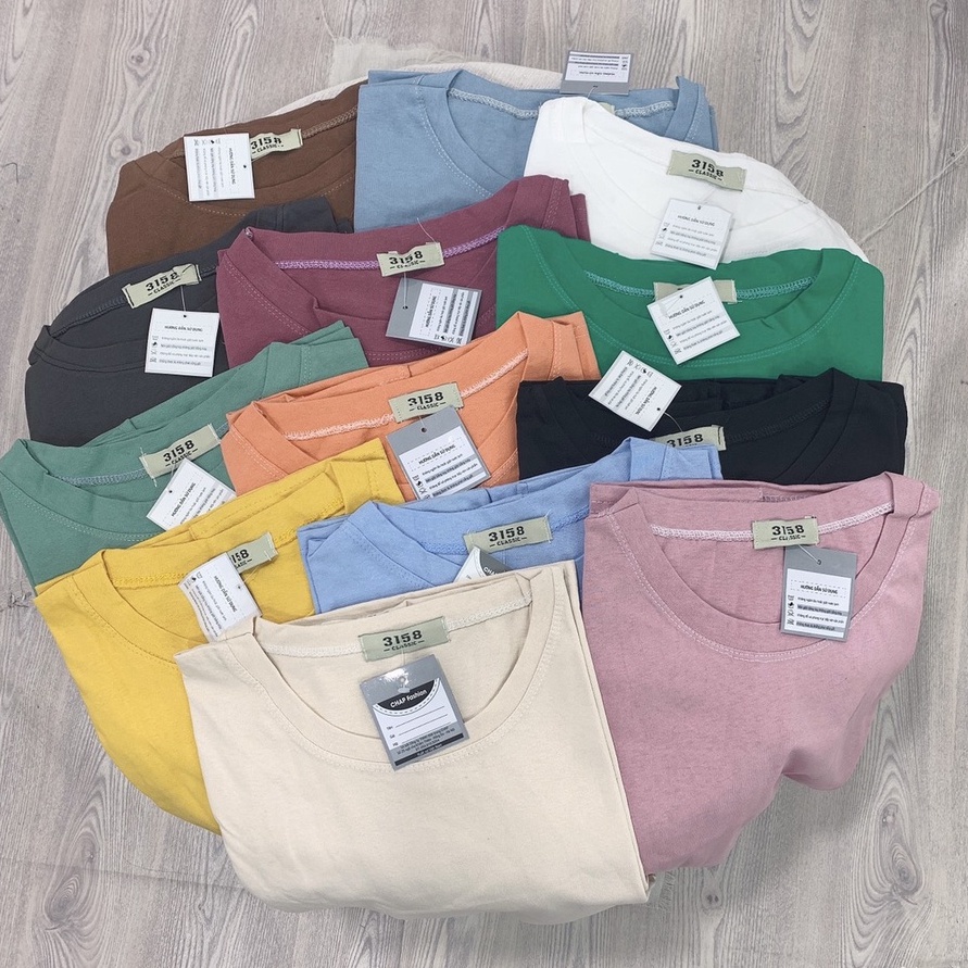 Áo thun nam nữ unisex cotton khô trơn tay lỡ cổ tròn cotton nhiều màu phom rộng oversize local brand Cheapy kèm ảnh thật