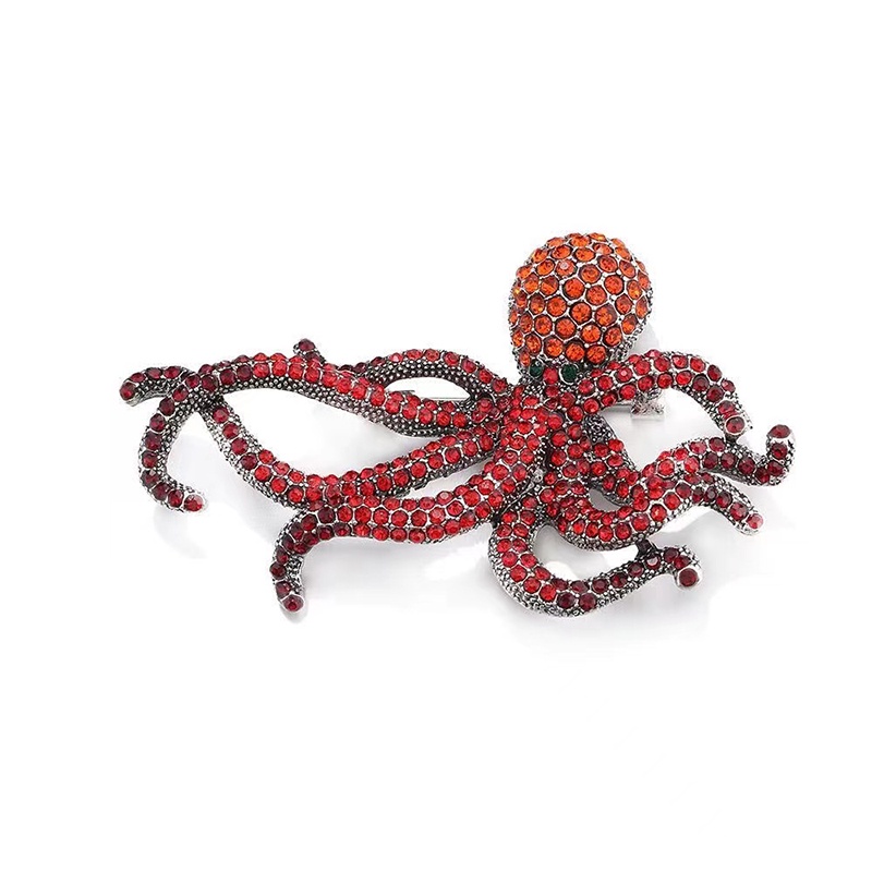 Ghim Cài Áo Hình Bạch Tuộc Đính Đá Toàn Diện Thời Trang Cho Nữ