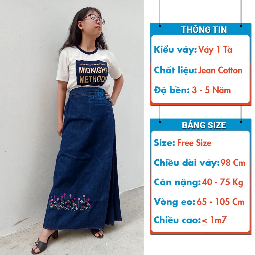 Váy Chống Nắng Thời Trang Nữ Cao Cấp Vải Jean Mềm Đẹp Có Nút Bấm Chắc Chắn H&amp;T Fashion