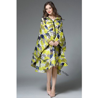 Fashion Trench Coat Style Women Raincoat Waterproof Rain Poncho Outdoor Rainwear