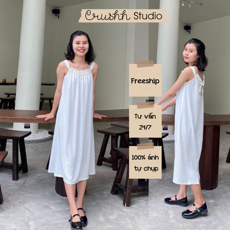 [ CRUSHH STUDIO - ẢNH CHÍNH CHỦ ] D08 - Đầm maxi trắng