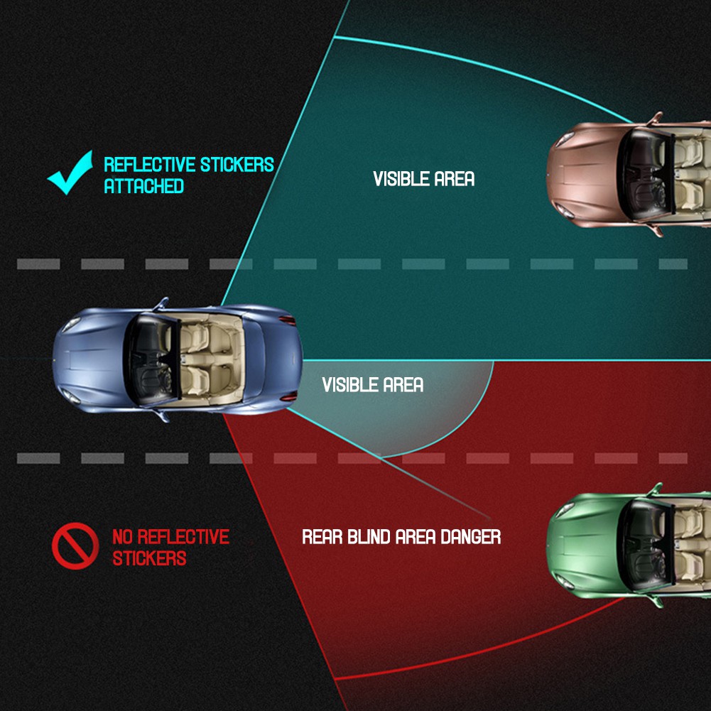 2 Miếng Dán Phản Quang Cảnh Báo An Toàn Cho Xe Hơi