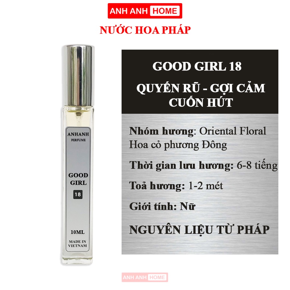 Nước hoa nữ Body Mist AnhAnh thơm lâu 6-8 tiếng - Cá tính, lôi cuốn, ngọt ngào, quyến rũ, sang trọng
