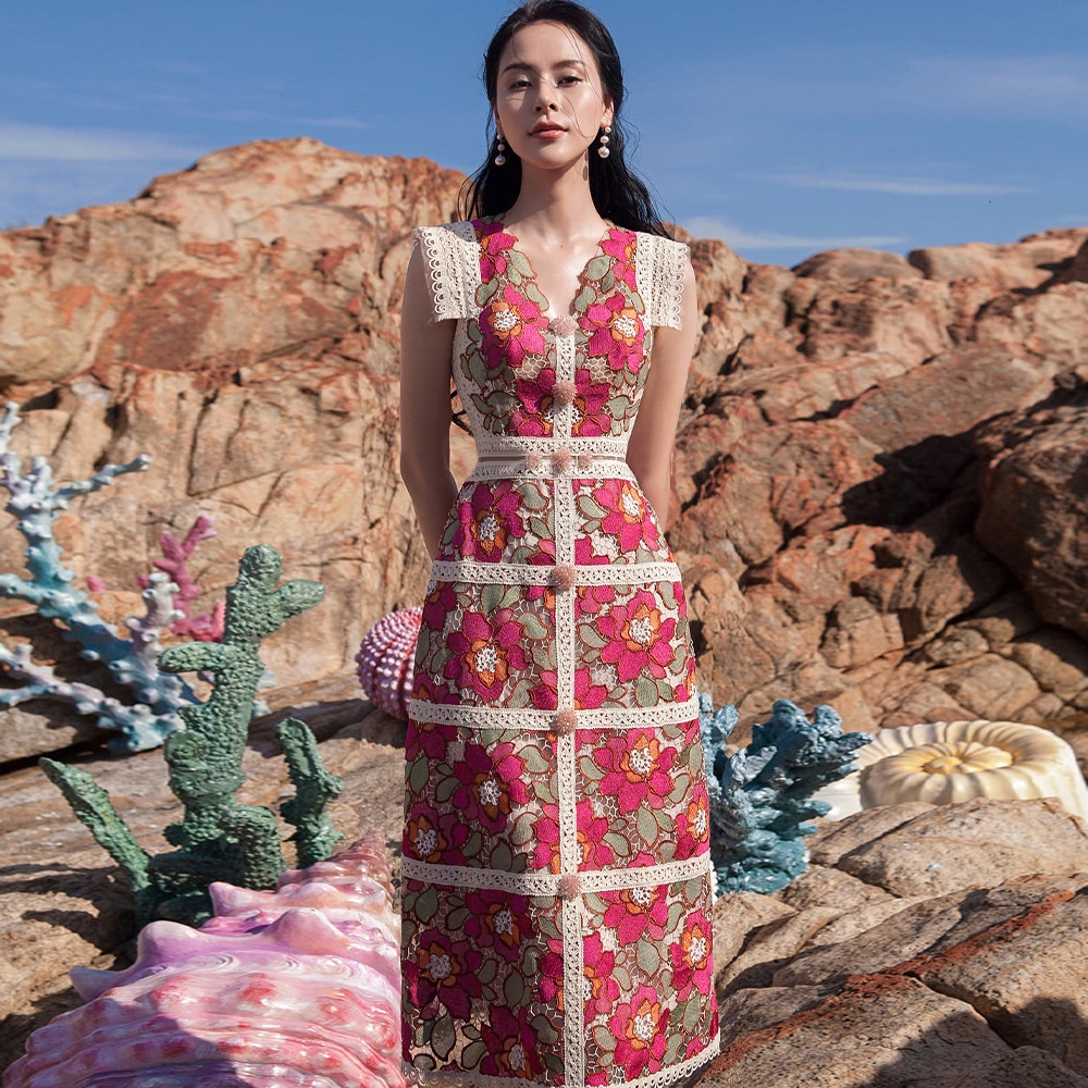 ZY·HT 🌷 Đầm Thêu Hoa Thời Trang Mùa Hè Phong Cách Pháp Mẫu Cho Nữ Y9856