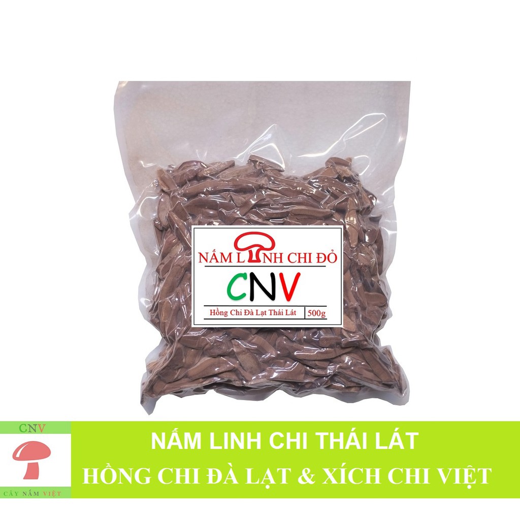 Nấm linh chi đỏ Việt Nam thái lát 500g - Cây Nấm Việt