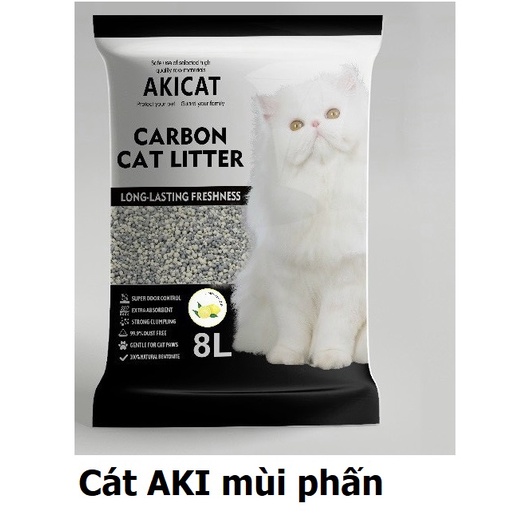 AKI CAT - CÁT VỆ SINH CHO MÈO CÓ HẠT KHỬ MÙI MÀU ĐEN