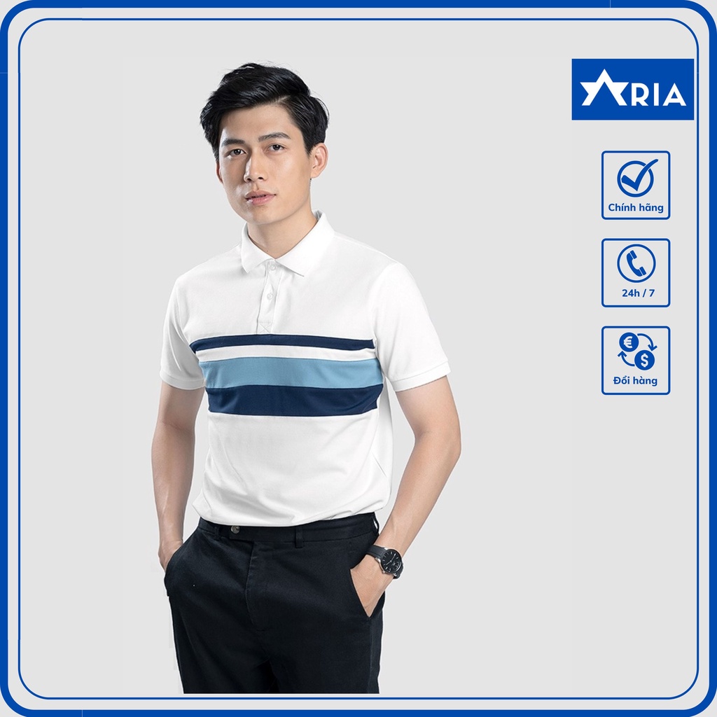 Áo Polo nam phối ngang NELUX vải cá sấu Cotton xuất xịn, chuẩn form người Việt Aria Men