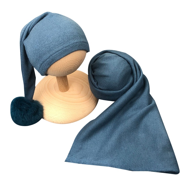 Set 2 Món Gồm Chăn + Mũ Trùm Đầu + Khăn Quấn Ngủ Cho Bé Sơ Sinh