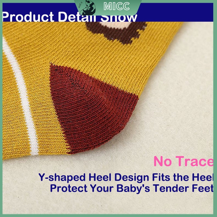 Set 5 đôi vớ cotton thấm hút mồ hôi trang trí họa tiết hoạt hình dễ thương cho trẻ em từ 1-12 tuổi