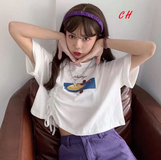 Áo CRT rút hông Vintage COM644