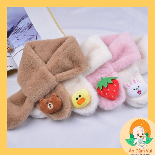 Khăn quàng cổ khăn choàng cổ lông thỏ họa tiết dễ thương cho bé trai bé gái SAMI KIDS